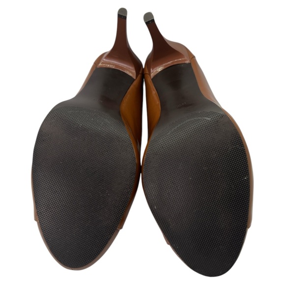 Lumiani Women's Brown Leather Mary Jane Pump Heels Strap, Size 10W. - Picture 11 of 11